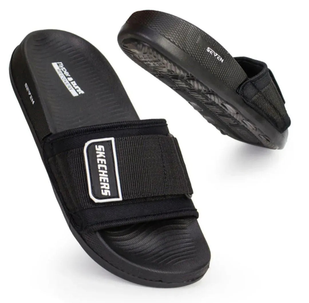 Black Casual Slide Slippers for Hot Weather