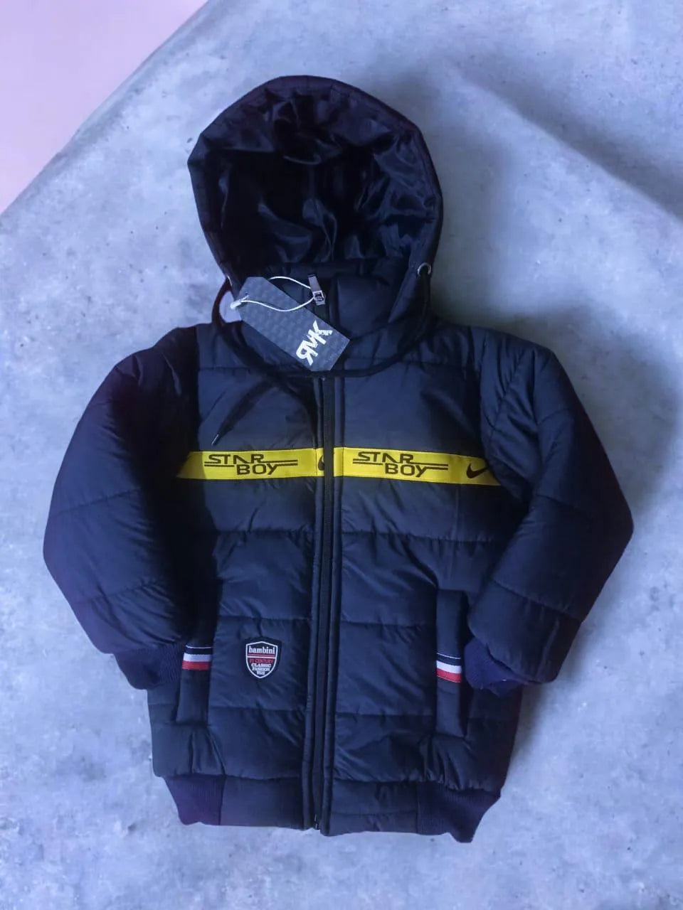 Star Boy Hooded Bomber Jacket for Boys 3-10 Years