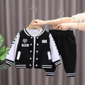 Kids Black White Printed Tracksuit Set for Ages 1-6