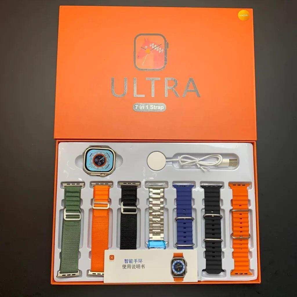 Ultra Smart Watch 7 Straps Multicolor IP68 Waterproof