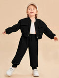 Black Fleece Tracksuit for Girls Boys 1-12 Years