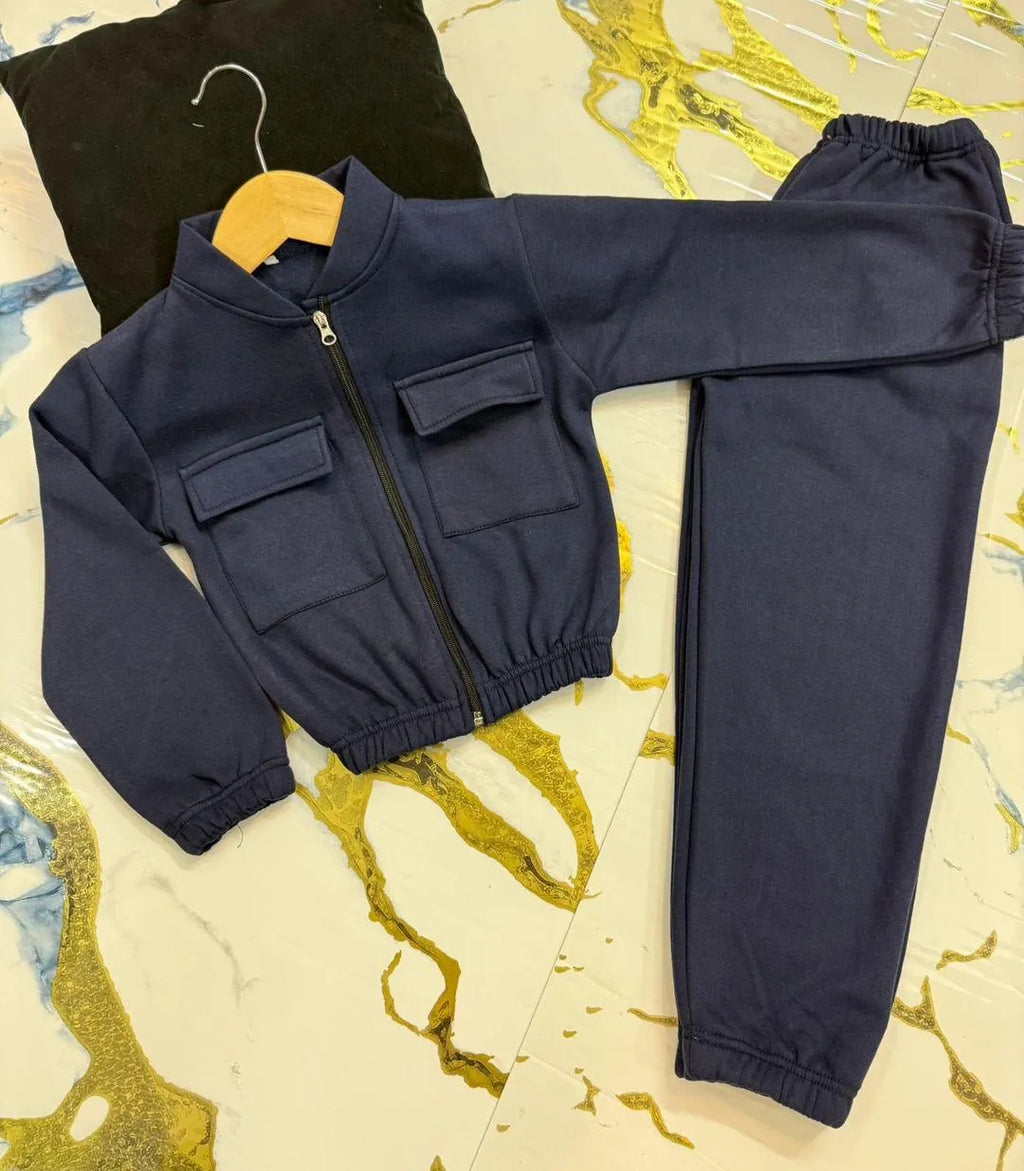 Fleece Tracksuit for Kids Blue 5-12 Years