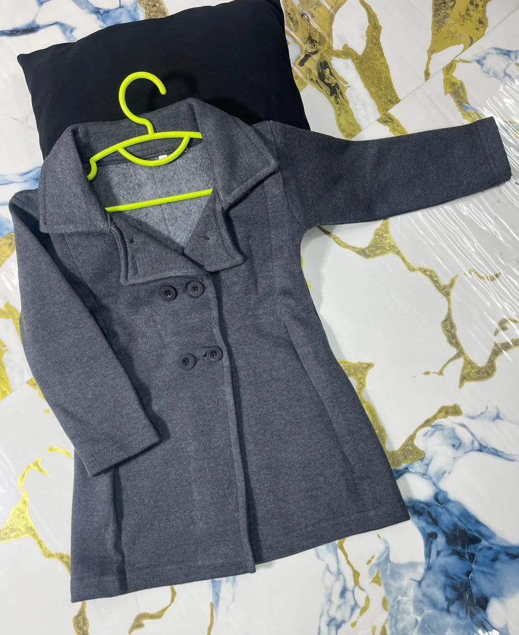 Girls Fleece Coat Double Button Collar 5 Colors 5-12Y