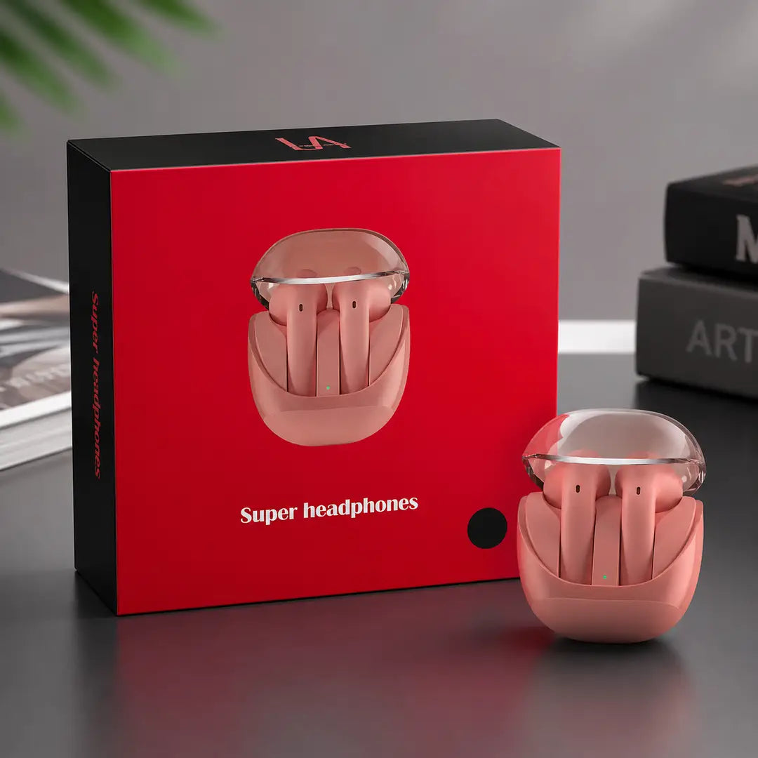 Pink Long-Lasting Battery With Fast Charge Earbuds
