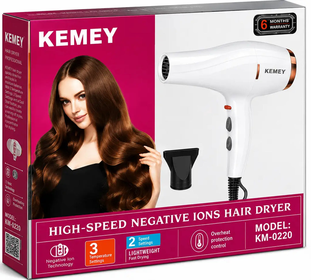 Professional 1500W Hair Dryer – Hot & Cold Air, Negative Ion Technology, 3 Speed Settings & Smart Temperature Control ?