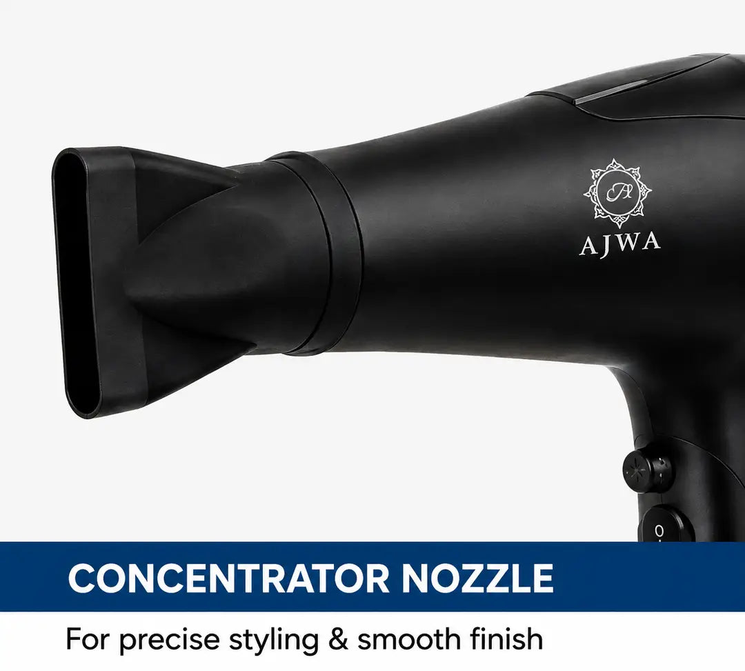AJWA Professional Hair Dryer 2200W | Powerful Quick-Dry Hair Dryer with Negative Ion Care, Hot & Cold Air & Multi-Gear Settings