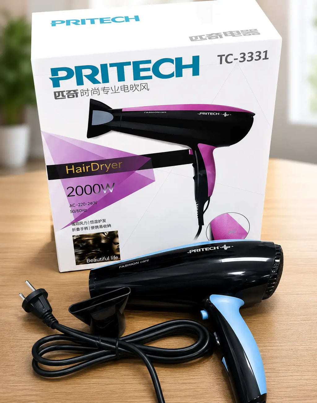 PRITECH TC-3331 Professional Hair Dryer – 2000W High Power Hair Dryer