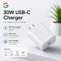 Google 30W USB-C Fast Charger (Original) – PD 3.0 Fast Charging Adapter