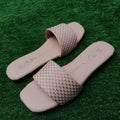 Women Synthetic Leather Rhinestone Flats Pink Size 6-10