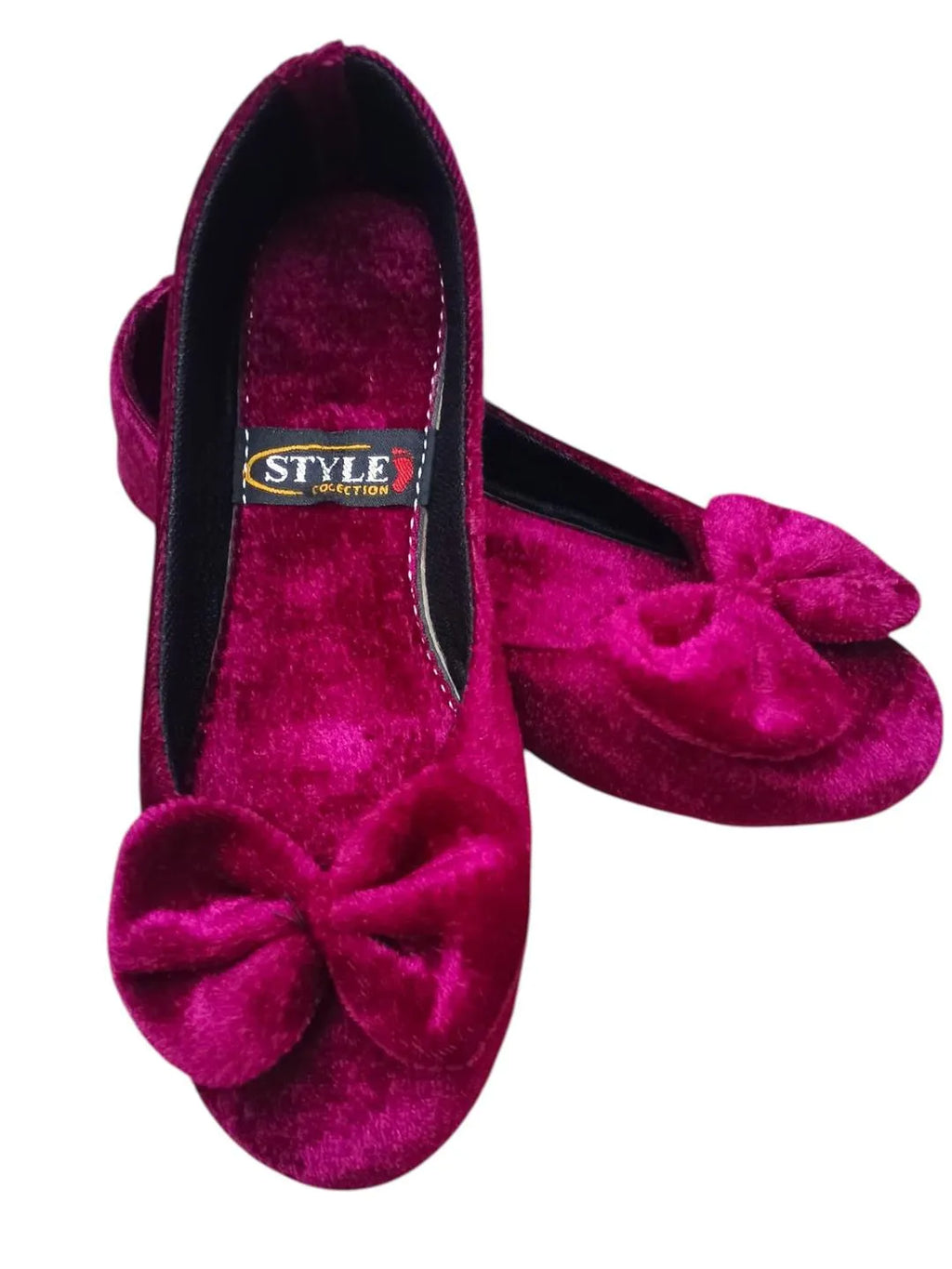 Maroon Velvet Bow Pumps Women Casual Formal Wear