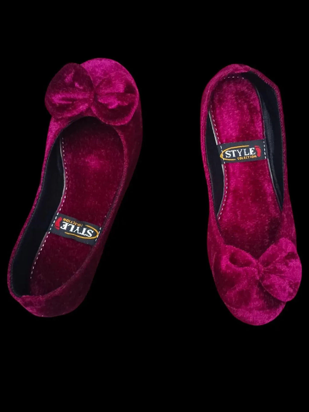 Maroon Velvet Bow Pumps Women Casual Formal Wear