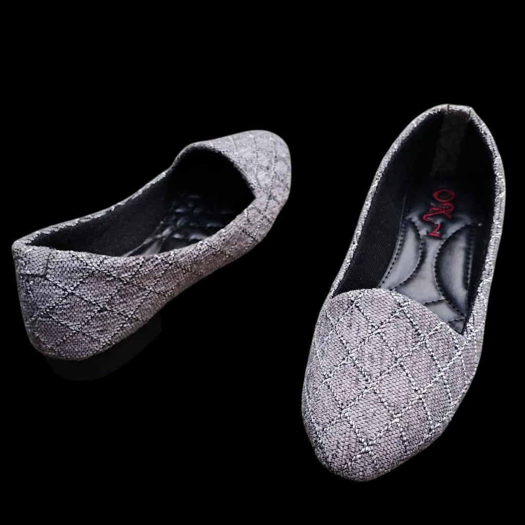 Grey Synthetic Leather Women's Fancy Pumps