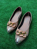 Pink Gold Chain Pumps for Women, Comfortable & Stylish