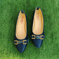 Women Synthetic Leather Blue Fancy Pumps Size 6-10