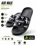 Air Max Camo Slides for Men – Lightweight Comfort Slippers with Anti-Slip Sole (Black)