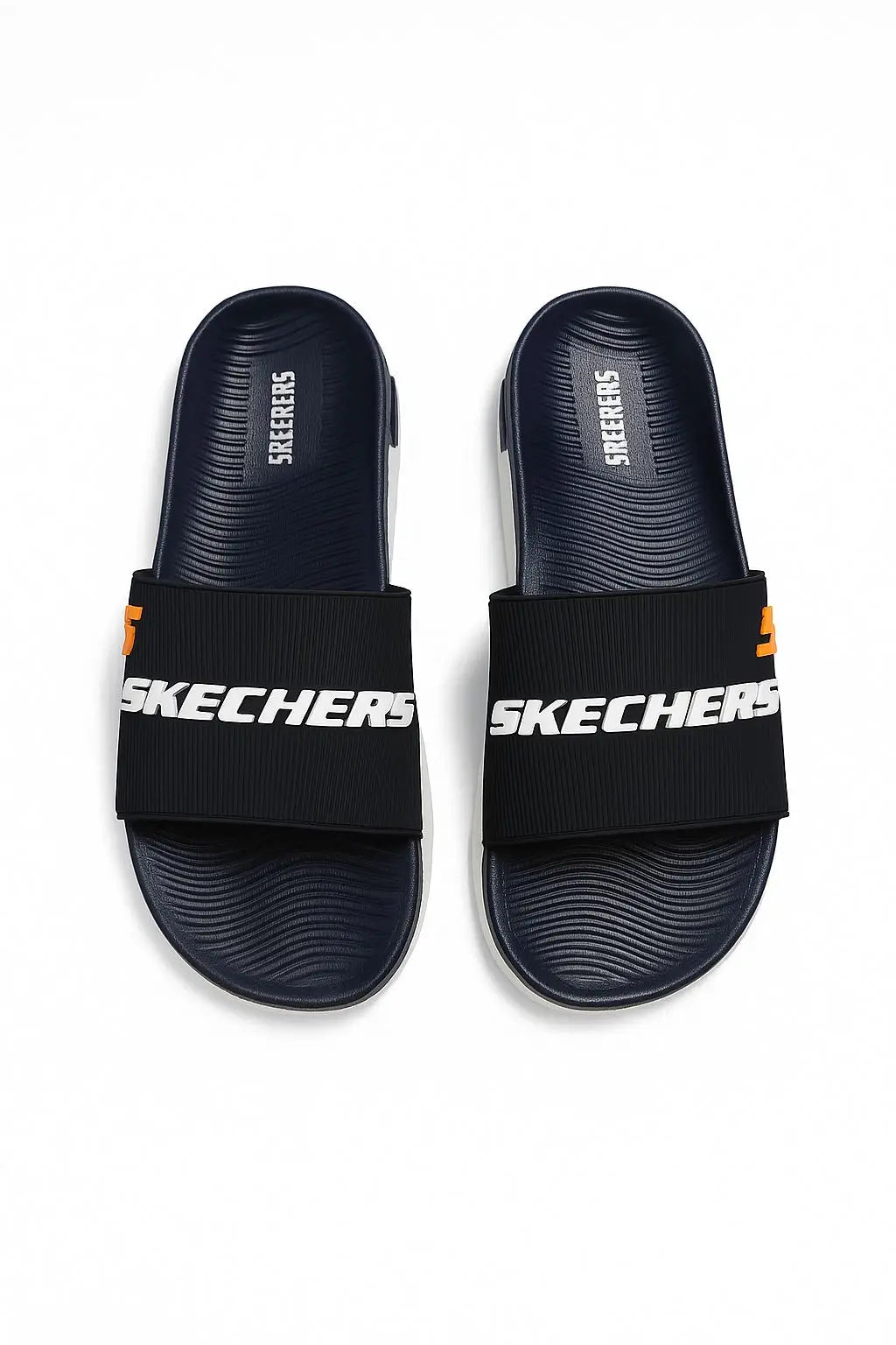 Men's Rubber Fancy Slide Slippers  Comfort Slide |SKCHR-BLACK|