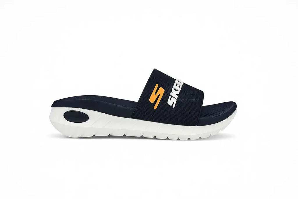 Men's Rubber Fancy Slide Slippers  Comfort Slide |SKCHR-BLACK|
