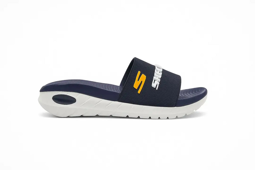 Men's Rubber Fancy SlideSlippers Comfort Slide |SKCHR-BLUE|