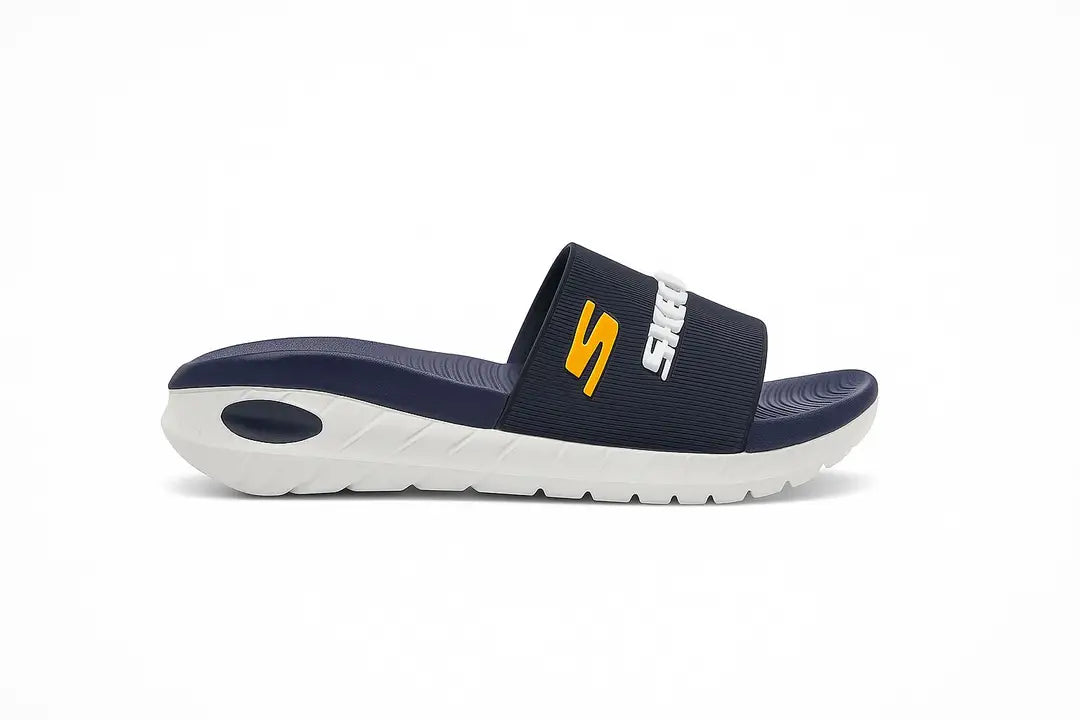 Men's Rubber Fancy SlideSlippers Comfort Slide |SKCHR-BLUE|