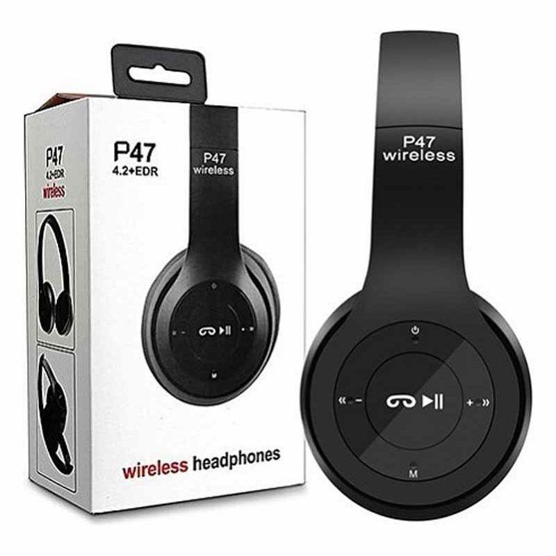 Wireless Stereo Headphones Black Active Noise Cancellation