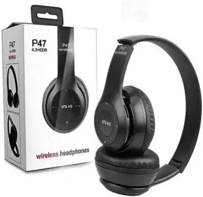 Wireless Stereo Headphones Black Active Noise Cancellation
