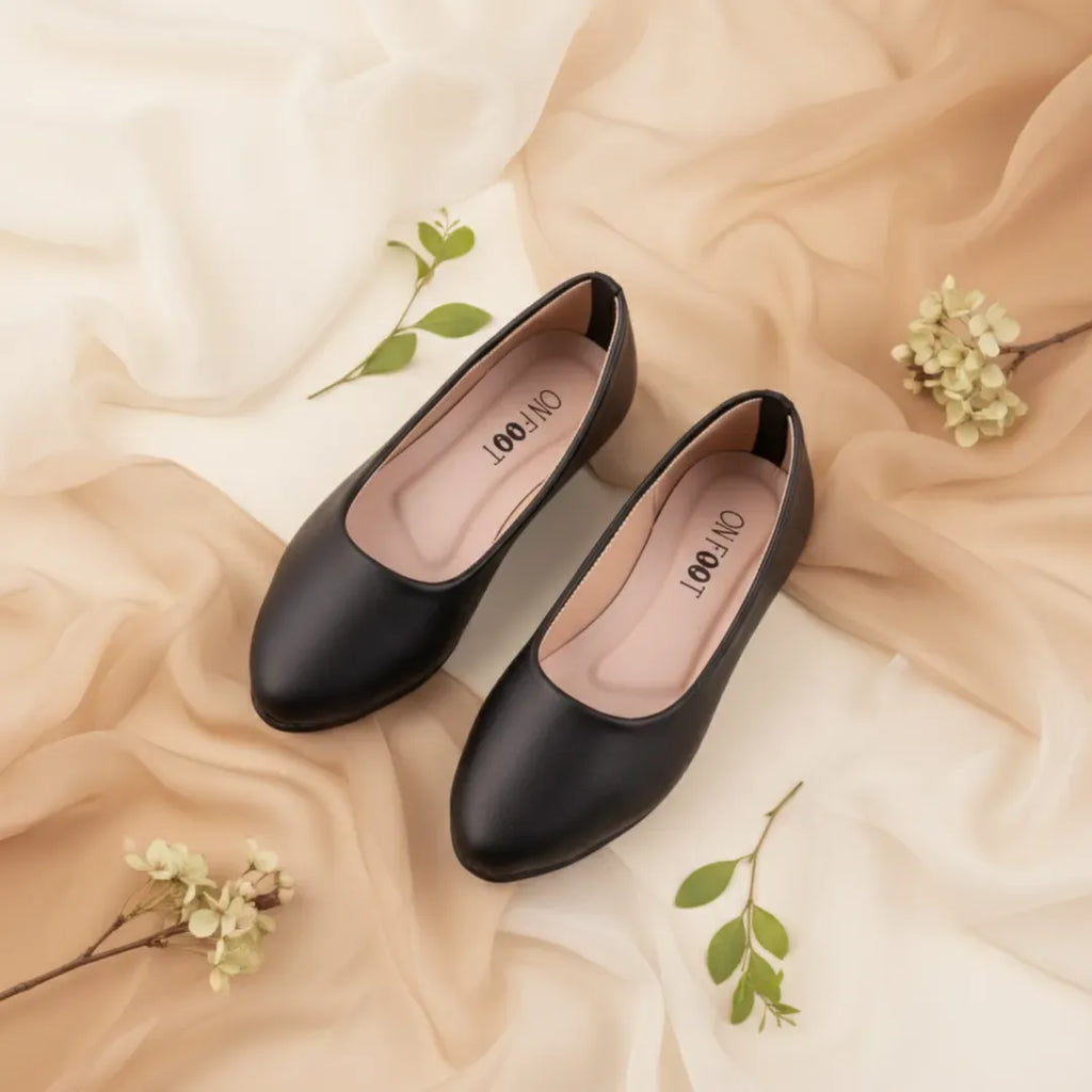 Soft Bloom - 040 - Black Flat Slip-On Shoes for Women