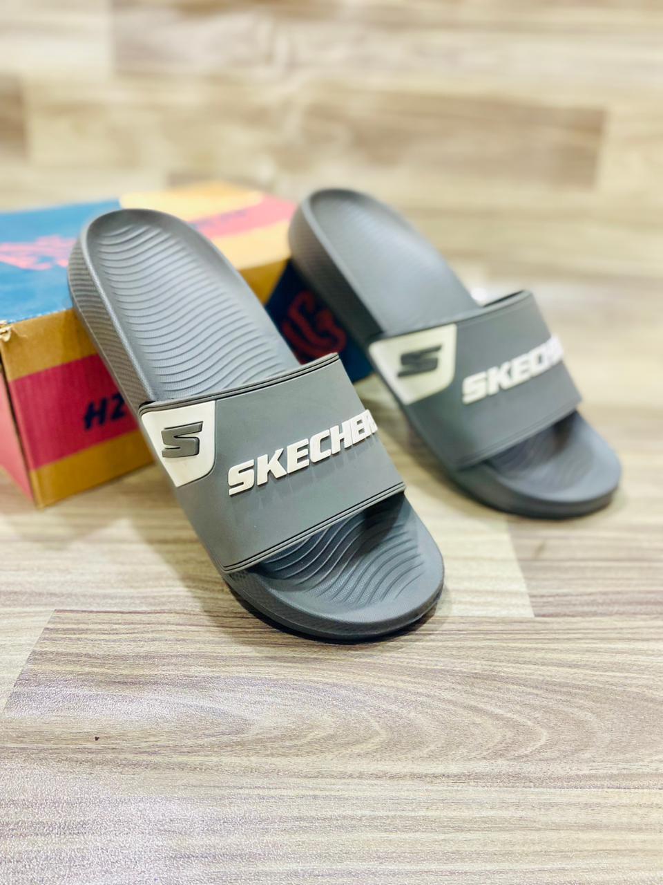 Men's Grey Rubber Slide Slippers Casual Home Office Wear