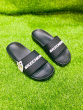 Men Black Rubber Slide Slippers Casual Comfortable Daily Wear