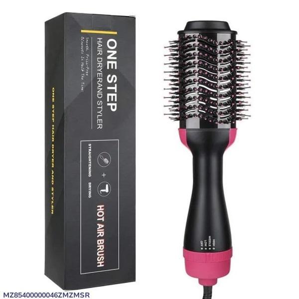 Hair Dryer Brush Black Pink ABS 4Temp