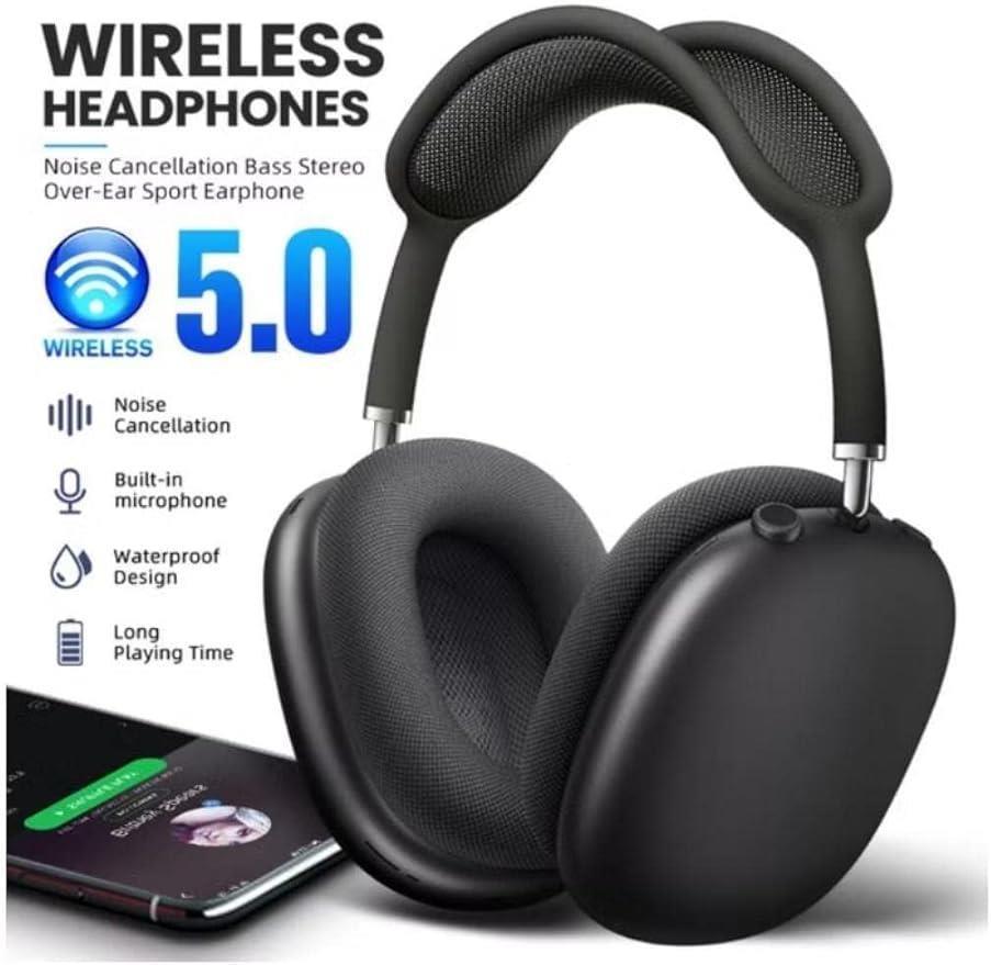 Wireless Sport Headphones Black 5.0 with Noise Cancellation