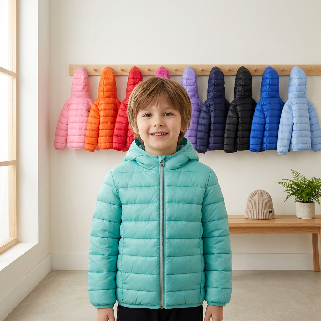 Light Down Cotton Puffer Jacket for Boys Girls 10 Colors